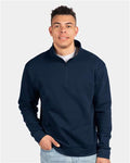 Next Level 9643 Unisex Fleece Quarter-Zip Pullover - Midnight Navy - model front
