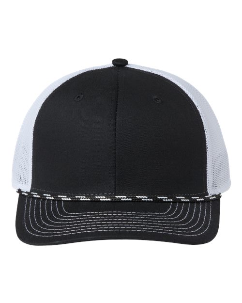 The Game GB452R Everyday Rope Trucker Cap - Black/ White - front