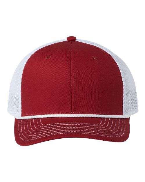 The Game GB452R Everyday Rope Trucker Cap - Cardinal/ White - front