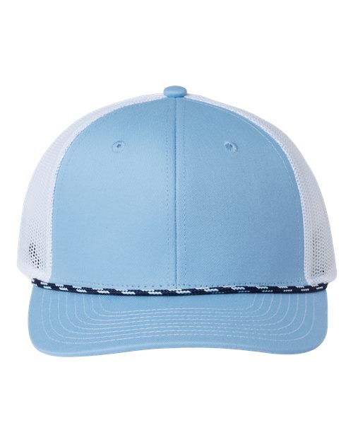 The Game GB452R Everyday Rope Trucker Cap - Columbia Blue/ White - front