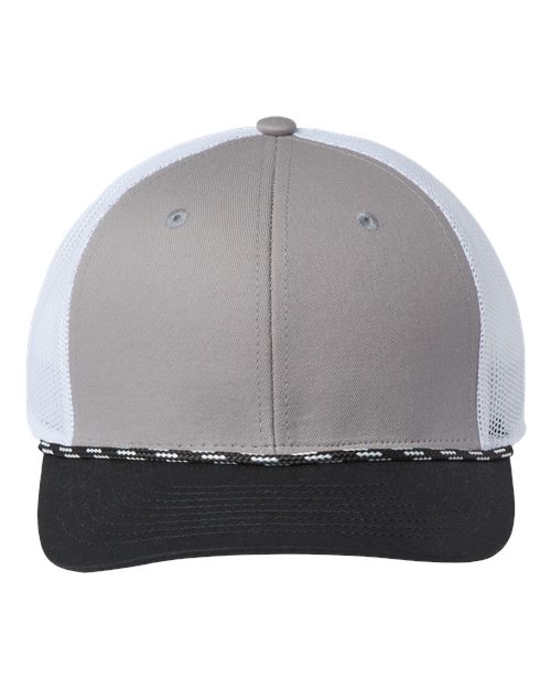 The Game GB452R Everyday Rope Trucker Cap - Light Grey/ Black - front