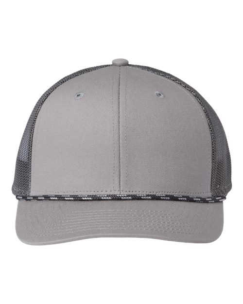 The Game GB452R Everyday Rope Trucker Cap - Light Grey/ Charcoal - front
