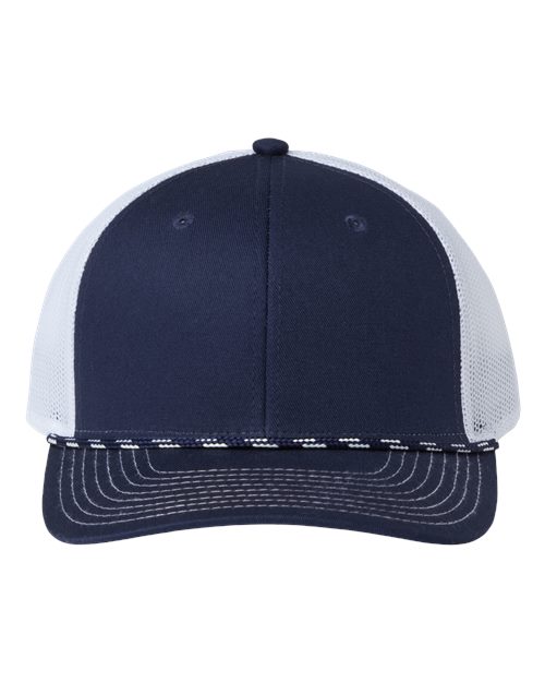 The Game GB452R Everyday Rope Trucker Cap - Navy/ White - front