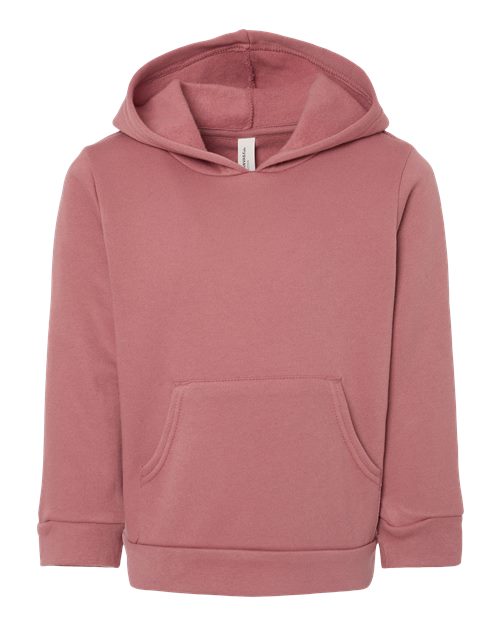 BELLA + CANVAS 3719T Toddler Sponge Fleece Pullover Hoodie Sweatshirt - Mauve - front