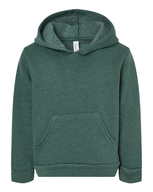 BELLA + CANVAS 3719T Toddler Sponge Fleece Pullover Hoodie Sweatshirt - Heather Forest - front