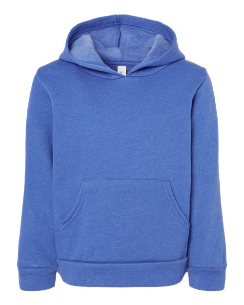 BELLA + CANVAS 3719T Toddler Sponge Fleece Pullover Hoodie Sweatshirt - Heather True Royal - front