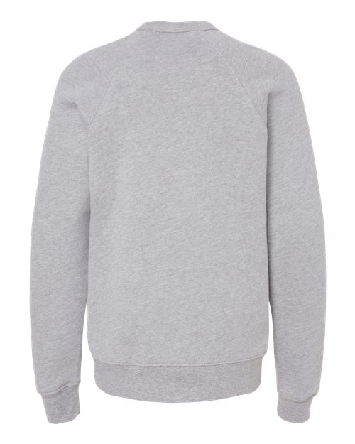 BELLA + CANVAS 3901Y Youth Sponge Fleece Crewneck Sweatshirt - Athletic Heather - back