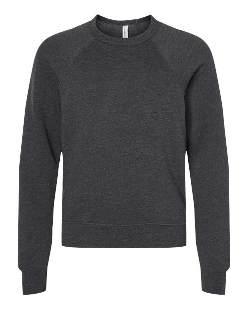 BELLA + CANVAS 3901Y Youth Sponge Fleece Crewneck Sweatshirt - Dark Grey Heather - front