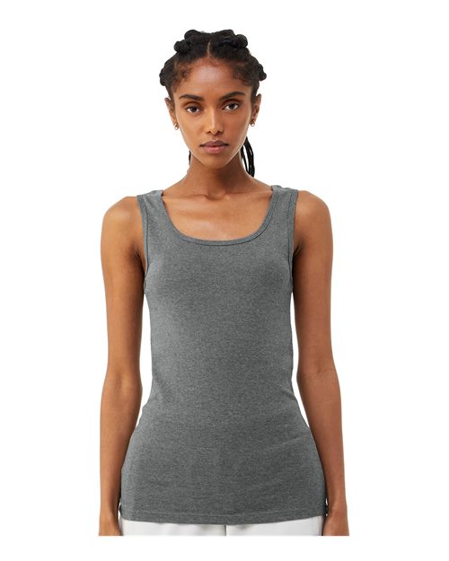 BELLA + CANVAS 1081 Women's Micro Rib Tank - Deep Heather - model front