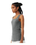 BELLA + CANVAS 1081 Women's Micro Rib Tank - Deep Heather - model side