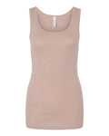 BELLA + CANVAS 1081 Women's Micro Rib Tank - Heather Pink Gravel - front