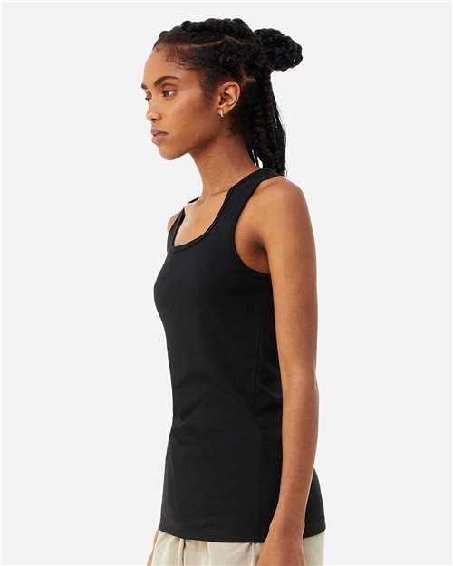 BELLA + CANVAS 1081 Women's Micro Rib Tank - Solid Black Blend - model side