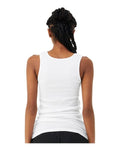 BELLA + CANVAS 1081 Women's Micro Rib Tank - Solid White Blend - model back