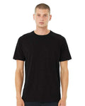 BELLA + CANVAS 3201 Men's Heather CVC Raglan Tee - Black Heather - model front