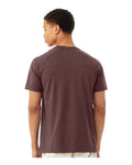 BELLA + CANVAS 3201 Men's Heather CVC Raglan Tee - Heather Maroon - model back