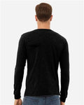 BELLA + CANVAS 3501CVC Heather CVC Long Sleeve Tee - Solid Black Blend - model back