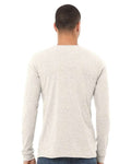 BELLA + CANVAS 3513 Unisex Triblend Long Sleeve Tee - Oatmeal Triblend - model back