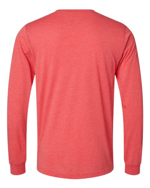 BELLA + CANVAS 3513 Unisex Triblend Long Sleeve Tee - Red Triblend - back