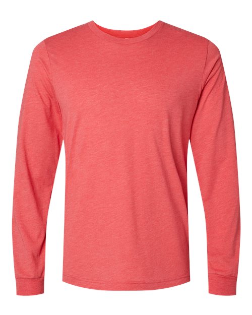 BELLA + CANVAS 3513 Unisex Triblend Long Sleeve Tee - Red Triblend - front