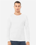BELLA + CANVAS 3513 Unisex Triblend Long Sleeve Tee - Solid White Triblend - model front