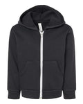 BELLA + CANVAS 3739T Toddler Sponge Fleece Full-Zip Hoodie Sweatshirt - Black - front