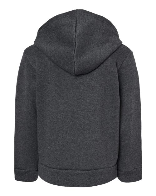 BELLA + CANVAS 3739T Toddler Sponge Fleece Full-Zip Hoodie Sweatshirt - Dark Grey Heather - back