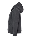 BELLA + CANVAS 3739T Toddler Sponge Fleece Full-Zip Hoodie Sweatshirt - Dark Grey Heather - side