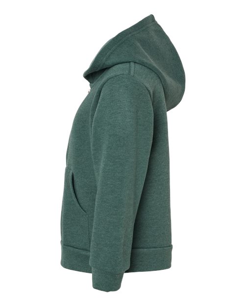 BELLA + CANVAS 3739T Toddler Sponge Fleece Full-Zip Hoodie Sweatshirt - Heather Forest - side