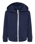 BELLA + CANVAS 3739T Toddler Sponge Fleece Full-Zip Hoodie Sweatshirt - Navy - front