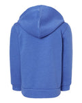 BELLA + CANVAS 3739T Toddler Sponge Fleece Full-Zip Hoodie Sweatshirt - Heather True Royal - back