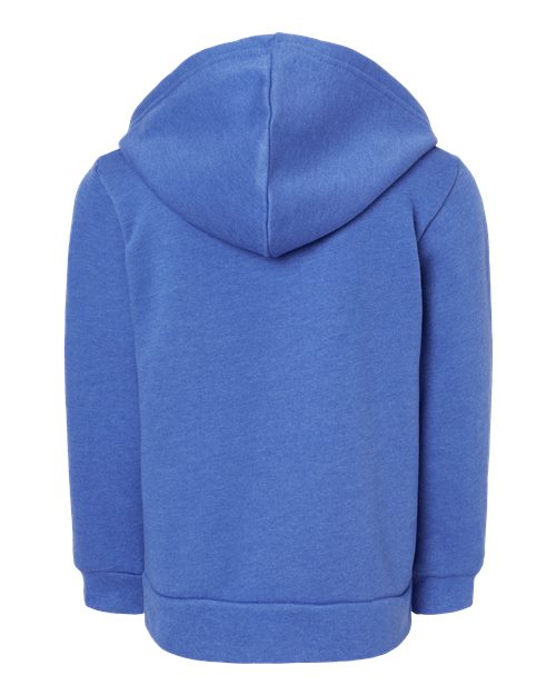BELLA + CANVAS 3739T Toddler Sponge Fleece Full-Zip Hoodie Sweatshirt - Heather True Royal - back