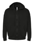 BELLA + CANVAS 3759 Unisex Sponge Fleece DTM Full-Zip Hoodie Sweatshirt - Black - front