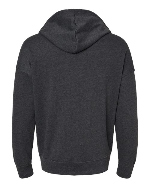 BELLA + CANVAS 3759 Unisex Sponge Fleece DTM Full-Zip Hoodie Sweatshirt - Dark Grey Heather - back
