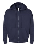 BELLA + CANVAS 3759 Unisex Sponge Fleece DTM Full-Zip Hoodie Sweatshirt - Navy - front