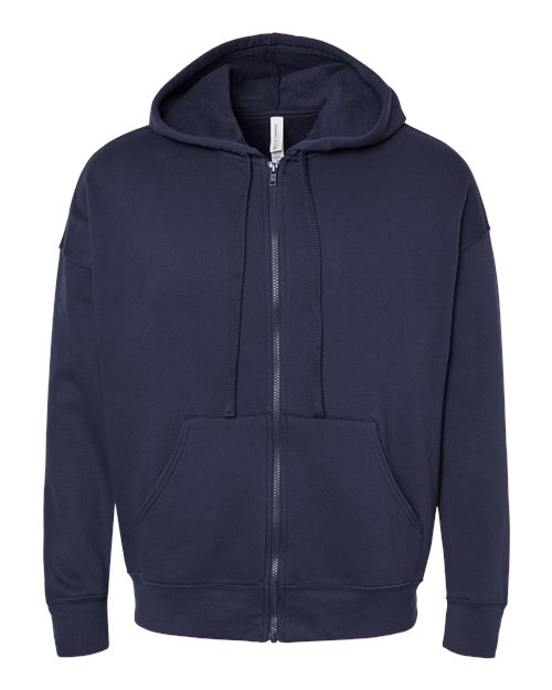 BELLA + CANVAS 3759 Unisex Sponge Fleece DTM Full-Zip Hoodie Sweatshirt - Navy - front
