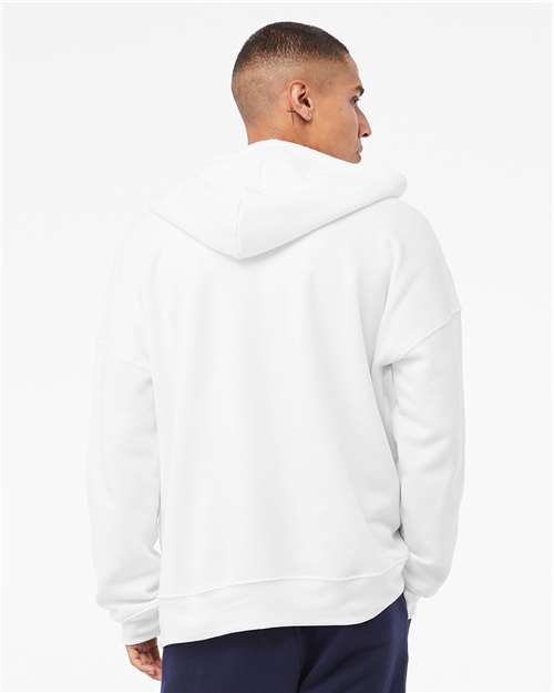 BELLA + CANVAS 3759 Unisex Sponge Fleece DTM Full-Zip Hoodie Sweatshirt - White - model back