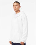 BELLA + CANVAS 3759 Unisex Sponge Fleece DTM Full-Zip Hoodie Sweatshirt - White - model side