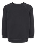 BELLA + CANVAS 3901T Toddler Sponge Fleece Raglan Crewneck Sweatshirt - Black - back