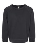 BELLA + CANVAS 3901T Toddler Sponge Fleece Raglan Crewneck Sweatshirt - Black - front