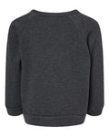 BELLA + CANVAS 3901T Toddler Sponge Fleece Raglan Crewneck Sweatshirt - Dark Grey Heather - back