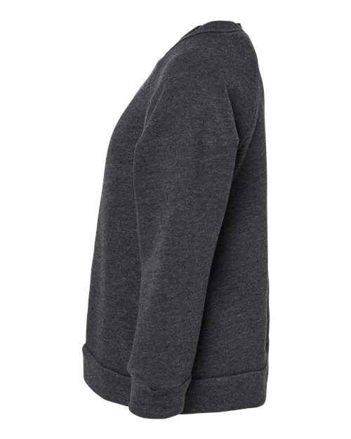 BELLA + CANVAS 3901T Toddler Sponge Fleece Raglan Crewneck Sweatshirt - Dark Grey Heather - side