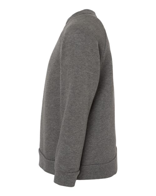 BELLA + CANVAS 3901T Toddler Sponge Fleece Raglan Crewneck Sweatshirt - Deep Heather - side