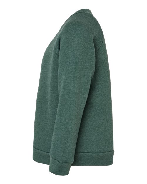 BELLA + CANVAS 3901T Toddler Sponge Fleece Raglan Crewneck Sweatshirt - Heather Forest - side