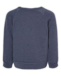BELLA + CANVAS 3901T Toddler Sponge Fleece Raglan Crewneck Sweatshirt - Heather Navy - back