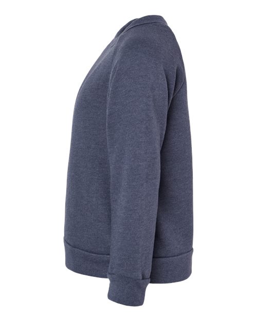 BELLA + CANVAS 3901T Toddler Sponge Fleece Raglan Crewneck Sweatshirt - Heather Navy - side