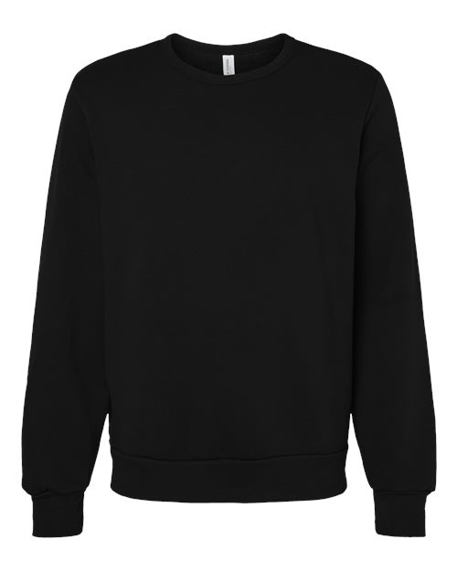 BELLA + CANVAS 3911 Unisex Sponge Fleece Classic Crewneck Sweatshirt - Black - front