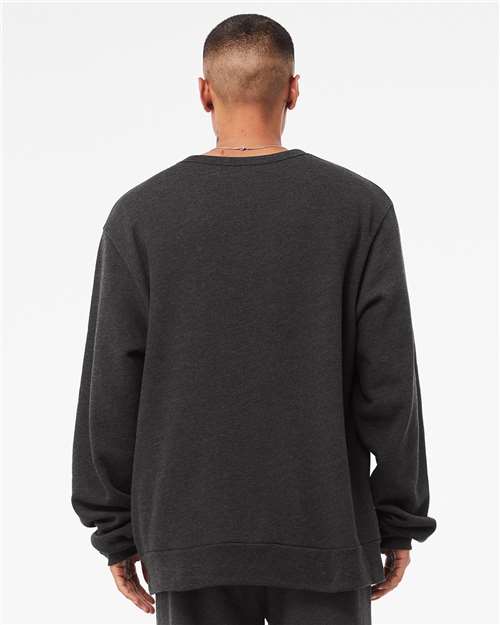 BELLA + CANVAS 3911 Unisex Sponge Fleece Classic Crewneck Sweatshirt - Dark Grey Heather - model back