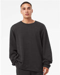 BELLA + CANVAS 3911 Unisex Sponge Fleece Classic Crewneck Sweatshirt - Dark Grey Heather - model front