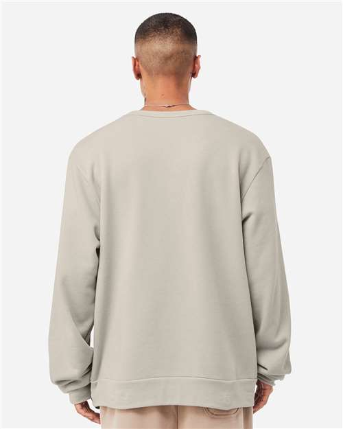 BELLA + CANVAS 3911 Unisex Sponge Fleece Classic Crewneck Sweatshirt - Heather Dust - model back