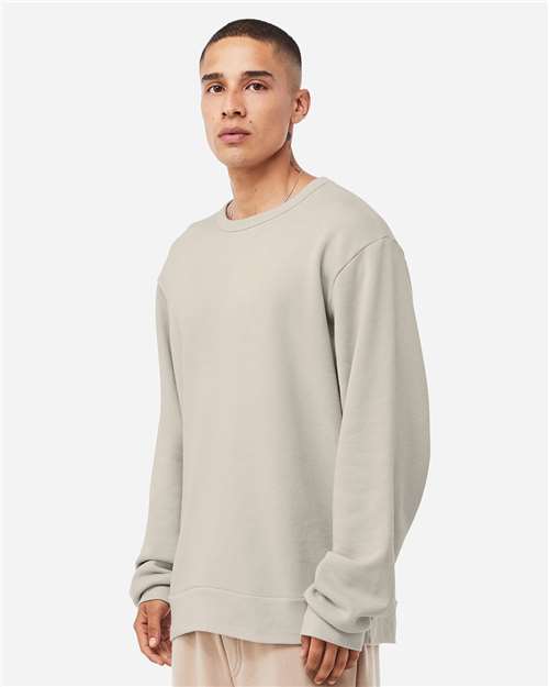 BELLA + CANVAS 3911 Unisex Sponge Fleece Classic Crewneck Sweatshirt - Heather Dust - model side